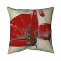 Begin Home Decor 20 x 20 in. Three Red Flowers-Double Sided Print Indoor Pillow 5541-2020-FL38